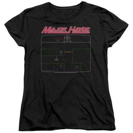 Atari Womens Shirt Major Havoc Screen Black T-Shirt