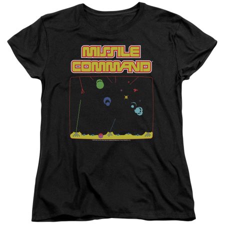 Atari Womens Shirt Missile Screen Black T-Shirt