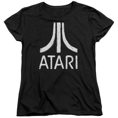Atari Womens Shirt Rough Logo Black T-Shirt