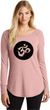 AUM Circle Ladies Tri-Blend Long Sleeve Tunic Yoga Shirt