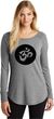 AUM Circle Ladies Tri-Blend Long Sleeve Tunic Yoga Shirt