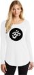 AUM Circle Ladies Tri-Blend Long Sleeve Tunic Yoga Shirt