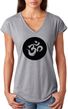 AUM Circle Ladies Tri-Blend V Neck Yoga Shirt
