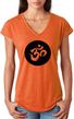 AUM Circle Ladies Tri-Blend V Neck Yoga Shirt