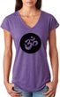 AUM Circle Ladies Tri-Blend V Neck Yoga Shirt