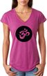 AUM Circle Ladies Tri-Blend V Neck Yoga Shirt