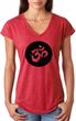 AUM Circle Ladies Tri-Blend V Neck Yoga Shirt