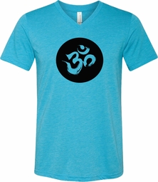 AUM Circle Tri Blend V Neck Yoga Shirt