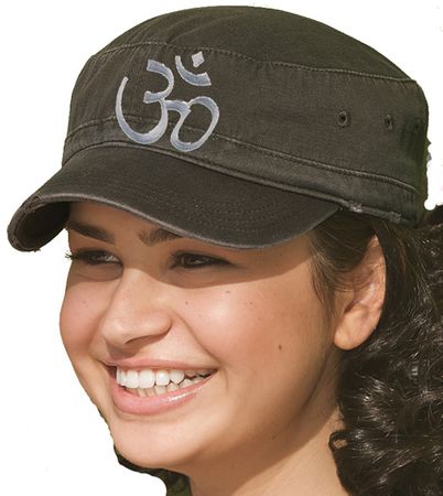 Aum Hindu Symbol Hat - Ladies Military Style Fidel Cap