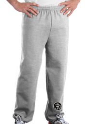 AUM Patch Mens Pants with Elastic Bottom Ash Ankle Print
