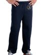 AUM Patch Mens Pants with Elastic Bottom Navy Hip Print