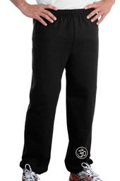 AUM PATCH Mens Yoga OM Pants with Elastic Bottom Black - Ankle Print
