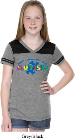 Autism Accept Understand Love Girls Football Shirt