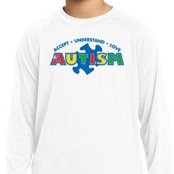 Autism Accept Understand Love Kids Dry Wicking Long Sleeve Shirt Autism Accept Understand Love Kids Dry Wicking Long Sleeve Shirt