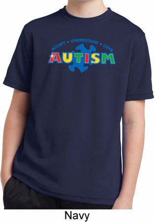 Autism Accept Understand Love Kids Moisture Wicking Shirt