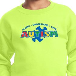 Autism Accept Understand Love Kids Sweat Shirt Autism Accept Understand Love Kids Sweat Shirt