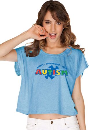 Autism Accept Understand Love Ladies Boxy Tee