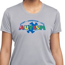 Autism Accept Understand Love Ladies Moisture Wicking Shirt