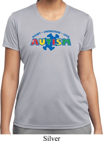 Autism Accept Understand Love Ladies Moisture Wicking Shirt