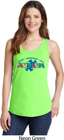 Autism Accept Understand Love Ladies Tank Top