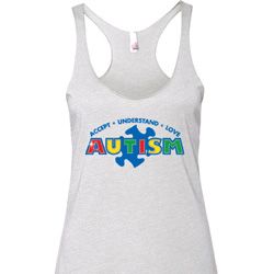 Autism Accept Understand Love Ladies Tri Blend Racerback Tank Top