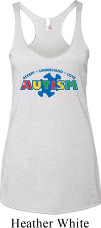 Autism Accept Understand Love Ladies Tri Blend Racerback Tank Top