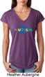 Autism Accept Understand Love Ladies Tri Blend V-Neck Shirt