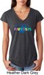 Autism Accept Understand Love Ladies Tri Blend V-Neck Shirt