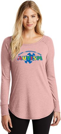 Autism Accept Understand Love Ladies Tri Long Sleeve