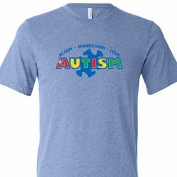 Autism Accept Understand Love Mens Tri Blend Crewneck Shirt
