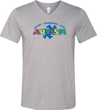Autism Accept Understand Love Tri Blend V-neck