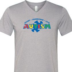 Autism Accept Understand Love Tri Blend V-neck