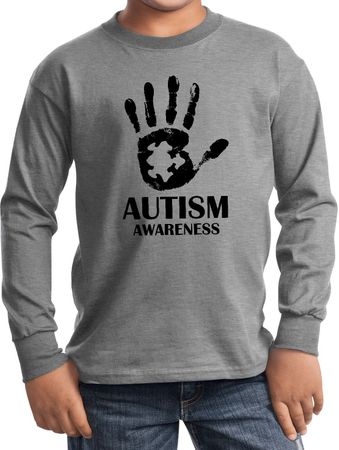 Autism Awareness Hand Kids Long Sleeve