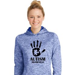 Autism Awareness Hand Ladies Dry Wicking Hoodie