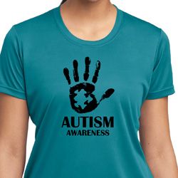Autism Awareness Hand Ladies Dry Wicking T-shirt