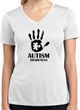 Autism Awareness Hand Ladies Dry Wicking V-Neck