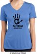 Autism Awareness Hand Ladies Dry Wicking V-Neck
