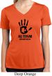 Autism Awareness Hand Ladies Dry Wicking V-Neck