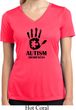 Autism Awareness Hand Ladies Dry Wicking V-Neck