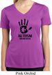 Autism Awareness Hand Ladies Dry Wicking V-Neck