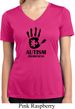 Autism Awareness Hand Ladies Dry Wicking V-Neck