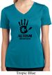 Autism Awareness Hand Ladies Dry Wicking V-Neck