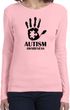 Autism Awareness Hand Ladies Long Sleeve Shirt
