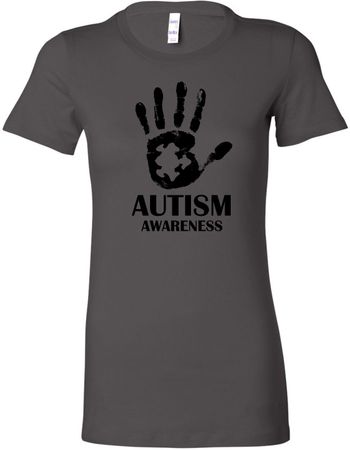 Autism Awareness Hand Ladies Longer Length Shirt