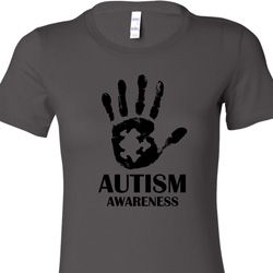 Autism Awareness Hand Ladies Longer Length Shirt