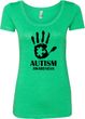 Autism Awareness Hand Ladies Scoop Neck