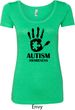Autism Awareness Hand Ladies Scoop Neck