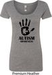 Autism Awareness Hand Ladies Scoop Neck