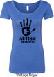 Autism Awareness Hand Ladies Scoop Neck