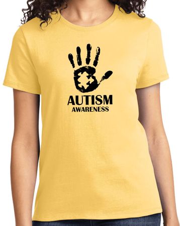 Autism Awareness Hand Ladies T-shirt